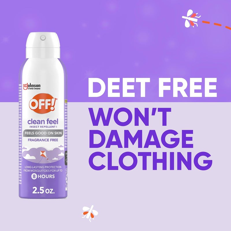 OFF! ! Clean Feel Insect Repellent Aerosol with 20% Picaridin - Long-Lasting DEET-Free Protection from Mosquitoes, Fragrance-Free Pest Control for Ticks & Flies, Camping, Travel Size Bug Spray - 2.5 oz - Image 3